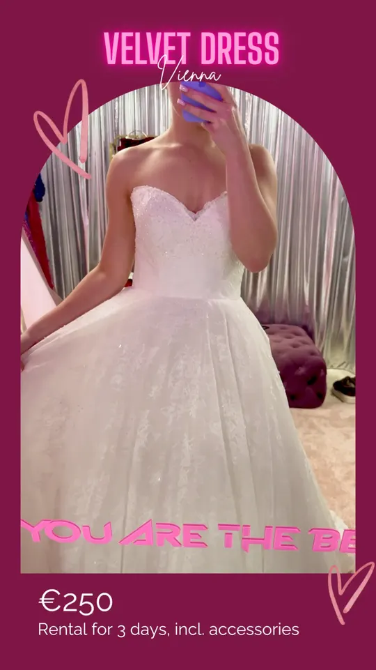 Gwendolyn — white full-skirted debutante gown for rent at Velvet Dress Vienna